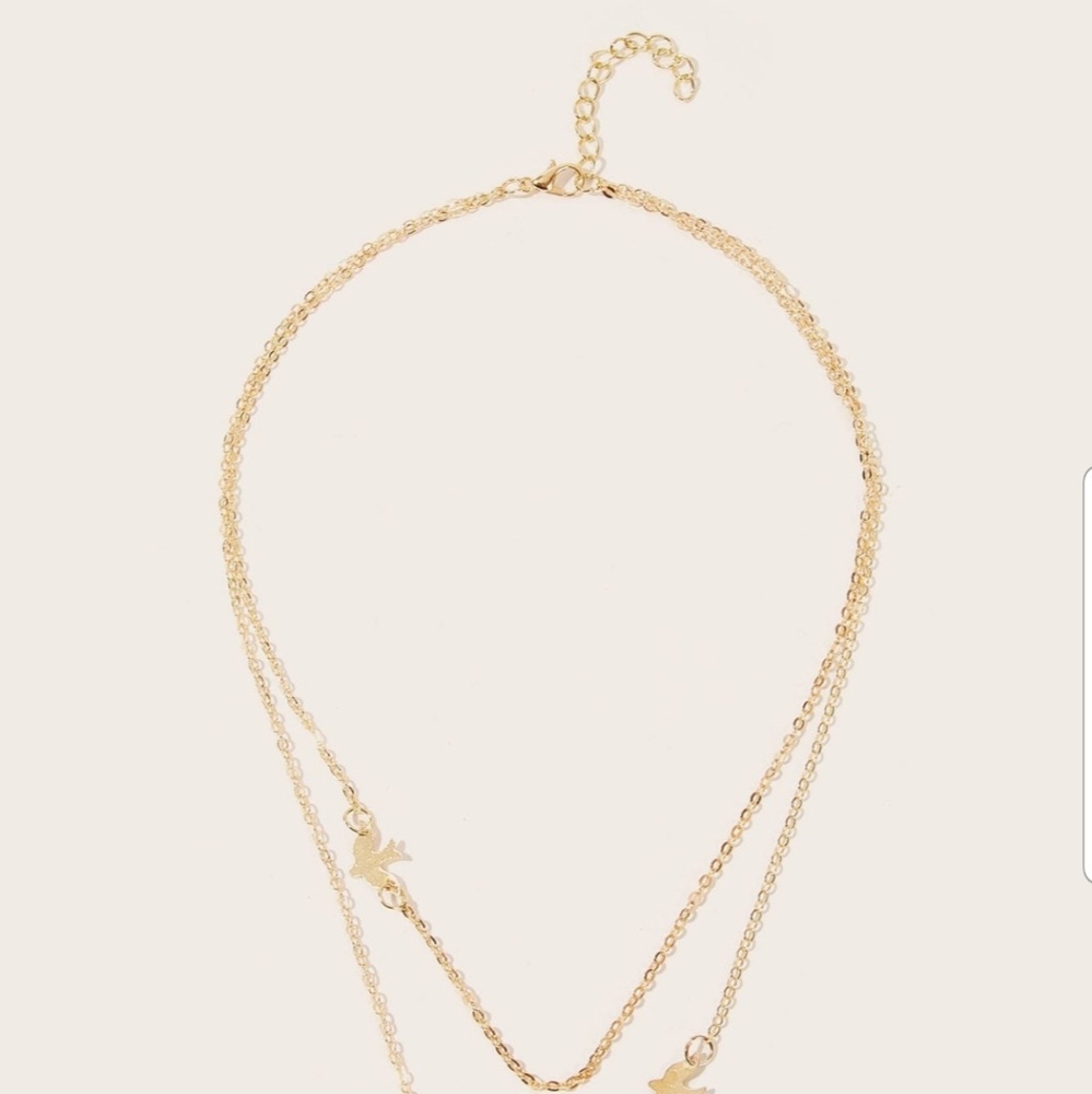 Dove Double Layered Chain Necklace - Picture 4 of 6